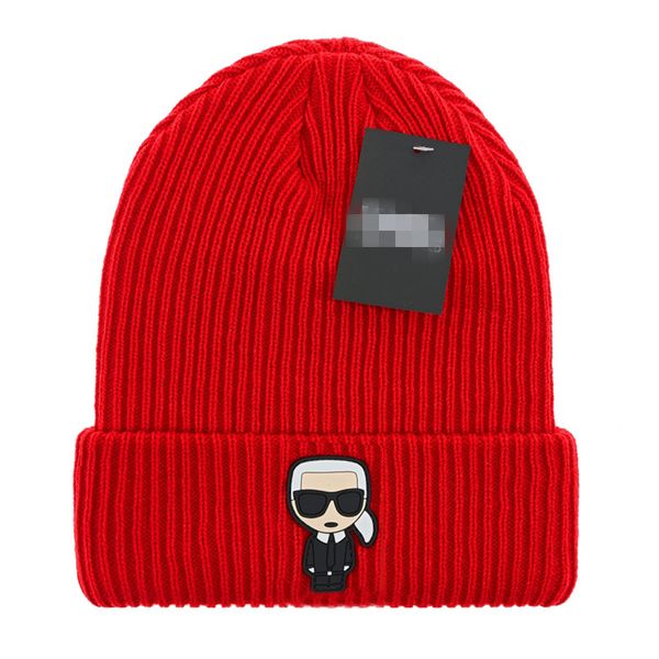 Diseñador clásico de lujo otoño invierno estilo caliente gorro KARL sombreros hombres y mujeres moda universal gorro de punto otoño lana al aire libre cálido gorros de calavera K-6