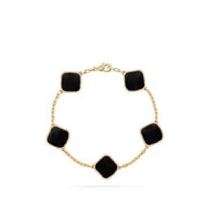 Braceuse classique de luxe Bracelet Leaf Clover Bracelet Designer Chain 18K Gold Shell for Girl Wedding Mère de la fête