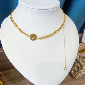 Luxury Classic Designer Brand Simple Letter Collier chaîne Gold plaqué Nouveau Klace Femme Wedding Jewerlry Accessoires de haute qualité