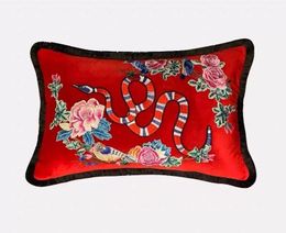 Funda de almohada bordada de diseñador clásico de lujo, funda de cojín, tamaño 35 * 55 cm, decoración del hogar y del automóvil, regalo creativo de Navidad, Textiles para el hogar