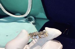 Designer classique de luxe Schlumberger S925 Sterling Silver Crystal Wide Anneau pour femmes bijoux5854430