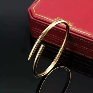 Pulsera de diseño clásico de lujo, pulsera de uñas, brazalete Unisex de moda, brazalete para parejas, joyería de oro, regalo del Día de San Valentín