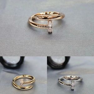 Luxe Klassieke Nagelring Designer Ring voor dames heren Mode Unisex Manchetring Goud, zilver, roségoud Paar Bangle Gouden Ring Sieraden Valentijnsdag Cadeau ok
