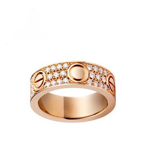 Luxe klassieke ring ontwerper diamanten liefde ringen 18K vergulde unisex ring paar ring sieraden bruiloft Valentijnsdag geschenk maat 5-11