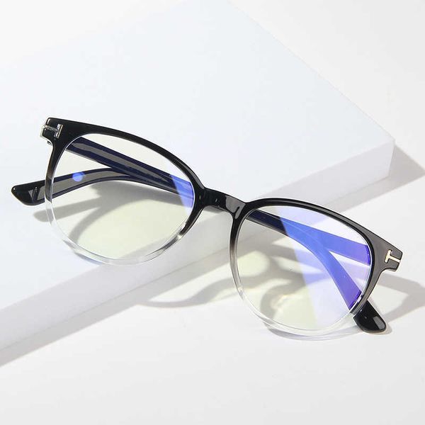 Luxury Classic Sunglasses 2024 Nouveau cadre rond Couleur asymptotique Anti-bleu Réseau de miroir plat rouge