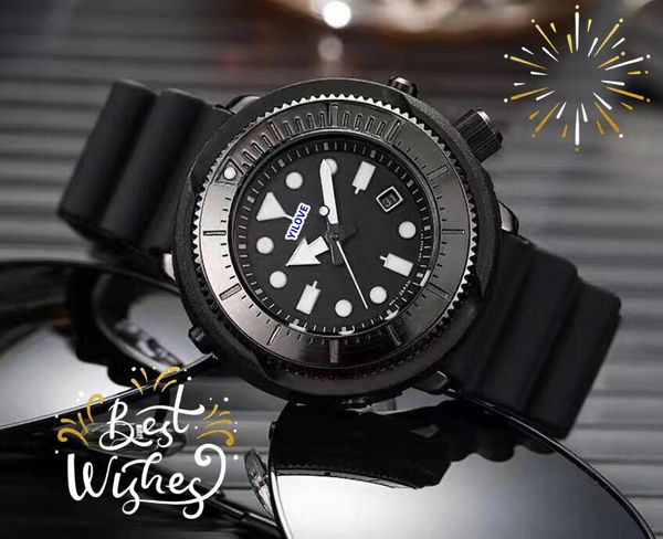 Reloj clásico de lujo para hombre, cuarzo, fecha automática, reloj para hombre, correa de goma, resistente al agua, luminoso, brillo nocturno, temporizador de buceo, conjunto de presidente, relojes de carreras con barrena, regalos