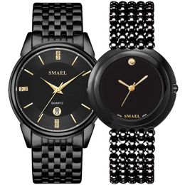 luxe klassieke horloges SET voor paar gen's een dames waterdicht casual polshorloge Elegant 9026 1885M Quartz digitaal cloc243d