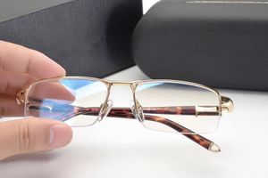 Luxe klassieke stijl bon-e metalen rechthoekige helftrim bril frame voor mannen 54-16-130 voor recept bril fullset box freeshipping