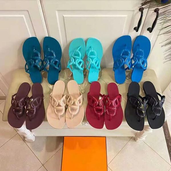 Clásicos de lujo Mujer zapatilla Egerie Sandalia Oran Sandalia Sandalias planas Flip Flop Diseñador Diapositivas Goma Damas Niñas Verano Playa Zapatillas planas Top