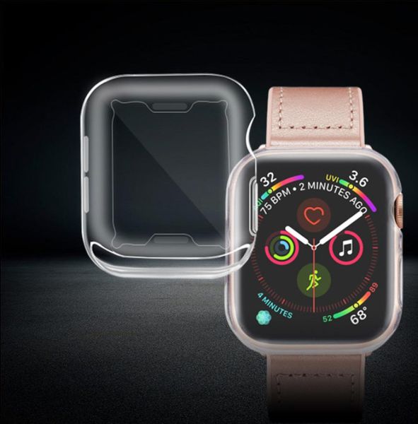 Luxury Clear TPU Silicone Watch Case para Apple Watch Series SE 6 5 4 3 2 Pantalla frontal suave Cubierta de reloj cubierta completa para iWatch 40 8550093