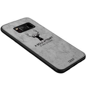 Luxe stoffen textuur telefoonhoesjes voor Samsung Galaxy S9 S8 S10 Plus Opmerking 9 S8Plus S10E Retro 3D Deer Soft Leather Back Cover Capa