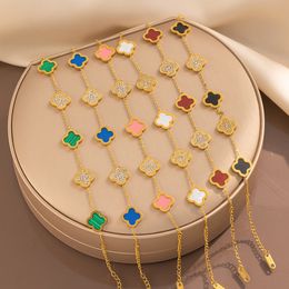 Bracelet de créateur de trèfle de luxe 18K Charme plaqué or Bangle Love Five Leaf Flowers Bracelets Chain Bangles For Women Wedding Jewelry Party