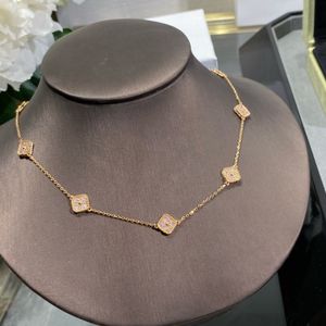 Colliers de trèfle de luxe Designer 10 collier de diamants de fleurs en or rose 18 carats plaqué argent pendentif femmes bijoux en gros