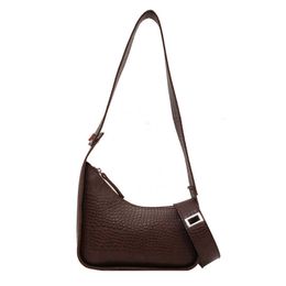 Pochette de luxe motif Crocodile précoce petit sac à bandoulière pour femme tout assorti large bandoulière Vintage