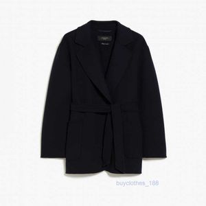 Luxury Coat Cashmere Coat Designer Coat Womens Wool Blend Coat Weekend Maxmaras 2024 Printemps / été Nouveau Womens Silhouette laine mixée Mélange Coat