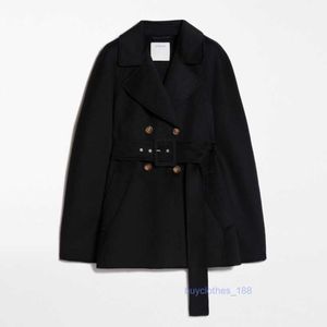 Luxury Coat Cashmere Coat Designer Coat Womens Wool Blend Coat Sportmaxs Femmes à double poitrine Cachemire en laine Double