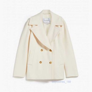 Manteau de luxe Cachemire Coat Designer Coat Womens Wool Blend Coat MaxMaras 2024 Printemps / été Nouvel Wool Cashmere Double Breasted Coat