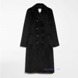 Abrigo de lujo Caza de cachemir Designer Coat Womens Wool Blend Coat SportMaxs Alpaca Lool Caza de doble pecho