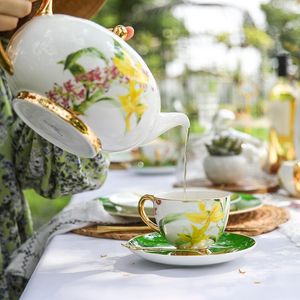 Luxe koffie mok cup keramisch ontbijt schattige kleine Turkse bekers reizen canecas de porcelana en schotel set schentels