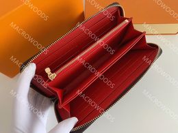 Luxe munt portemonnee voor vrouwelijke ontwerper Long Wallet Zippy Wallet Speciale canvas dame klassieke portemonnee met oranje doos 60017 Gold Hardware Meerdere interlayer