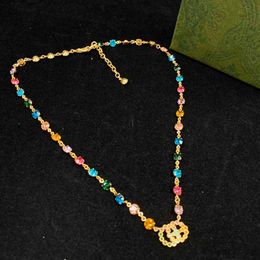 Luxe kleurrijke edelstenen armbanden dames designer sieraden sets gouden ketting liefde oorbellen mode g letters kettingen 925 zilver met doos 2022