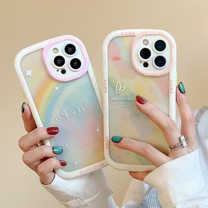 Luxe kleurrijke graffiti waterverfroute Star -telefoonhoes voor iPhone 14 Pro Max 13 12 11 Pro Max Shockproof Soft Back Cover