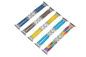 Bracelets en résine colorée de luxe pour Apple Watch Band 38mm 40mm 42mm 44mm 22mm Bracelet iWatch 6 5 4 3 Series Bracelet Bracelets