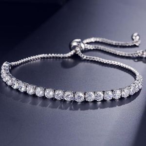 Bracelet de luxe en cuivre avec zircone cubique AAA et diamant blanc, bracelet sud-américain en or rose pour femme, plaqué argent, bracelets à breloques réglables