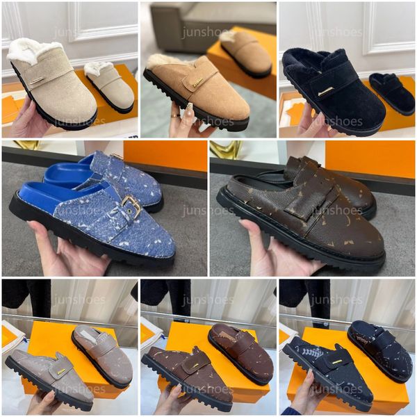 Luxe Confortable Confort Clog Slipper Designers Panama Easy Mule Sandal Hommes Femmes Sandales Plates Mules En Cuir Sangle Réglable Diapositives Baotou pantoufles Taille 35-45