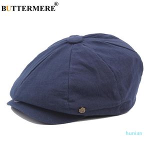 luxe- Coton Newsboy Cap Hommes Femmes Chapeau Octogonal Marine Solide Printemps Vintage Casquettes De Journaux 2019 Nouveaux Peintres Coréens Béret Y19052004