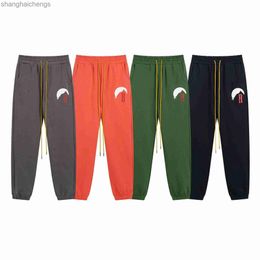 Luxe aanrecht Top Grade Designer Rhuder Hoodies Sunset Theme Drawstring Guardbroek Casual Riem Guard Pants Heren High Street Sports Pants met Logo