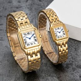 Los relojes de pareja de lujo están hechos de acero inoxidable importado de alta calidad, damas de cuarzo, elegante mesa de diamantes nobles, reloj de pulsera de renacimiento impermeable de 50 metros