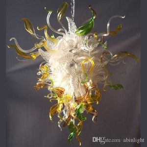 Creatief kleurrijk geblazen glazen kroonluchter en lange murano kunstglas hanglampen voor feestbruiloft decoratie