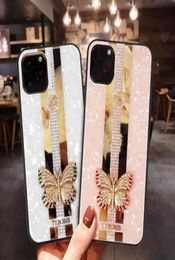 Étuis de téléphone papillon incrustés de mode miroir créatif de luxe pour iPhone X XR XS 12 mini 11 Pro Max étui Apple téléphone portable 7 8 6s P5690342