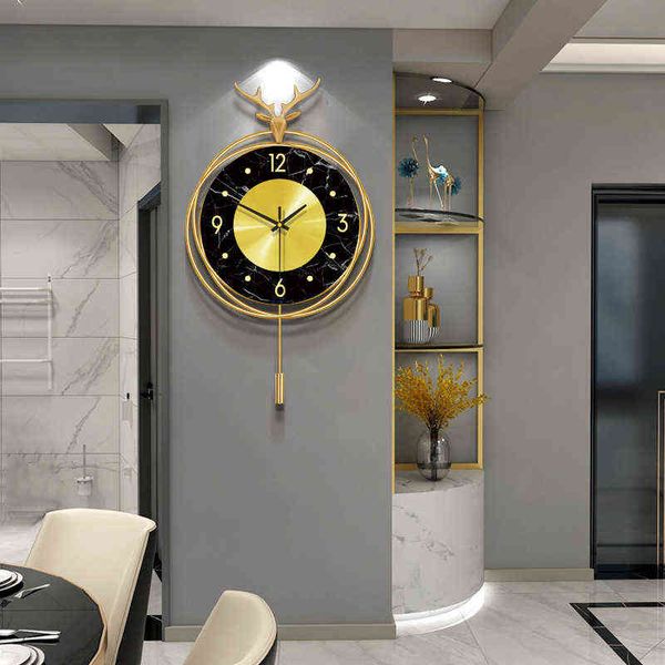 Luxury Creative Wall Clock Art Metal Living Room Silent Nordic Wall Clock Modern Design Horloge Murale Home Decoration DG50WC H1230