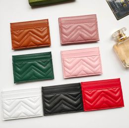 Titulaires de cartes de crédit de luxe Femmes Mini portefeuille ultra-mince Marmonts Marque Mode Porte-monnaie en cuir Hommes Designer Purse Couleur Titulaire de la carte double face avec boîte