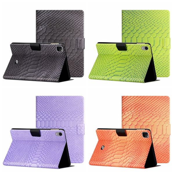 Fundas tipo billetera de cuero de cocodrilo de lujo para iPad Mini 6 5 4 3 2 1 Mini6 Moda Serpiente Cocodrilo PU Ranura para tarjeta de identificación de crédito Funda con tapa Soporte para libro Tableta Soporte Monedero