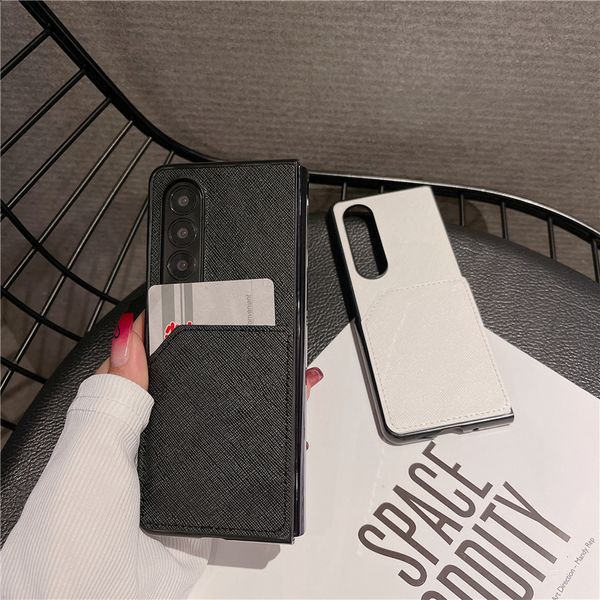 Cuero de cocodrilo de lujo Vogue para Samsung Galaxy Folding Z Fold4 5G Protección completa Ranura para tarjeta de parachoques suave Cartera de color sólido Embrague Fold Shell a prueba de golpes