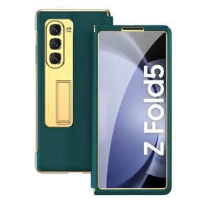 Luxury Cross Match Placing Vogue Phone Case pour Samsung Galaxy Folding Z Fold5 Fold4 Fold3 Fold2 5G Shembrane de membrane de support invisible avec protection contre la charnière