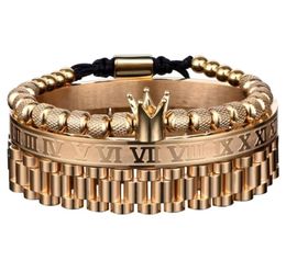 Couronne de luxe Bracelet ral romain 12mm Bracelet de montre en acier inoxydable Dudes Rollie Hip Hop macramé bracelets hommes bijoux 2204133620523