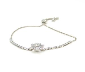 Bracelets en cristal de luxe Tennis Charmes plaqués en argent authentique avec zircon Diamond Roman Bracelet Top Quality5644788
