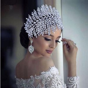 Luxe Crystal Bridal Tiara Bruiloft Haar Sieraden Gouden Strass Bruids Haaraccessoires Bruiloft Hoofddeksels3410