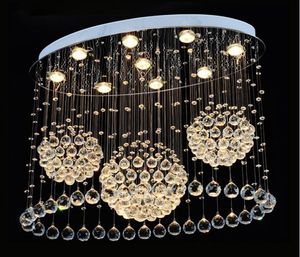 Lustre en cristal de luxe lampe créative moderne luminaire suspendu d'intérieur pour salon salle à manger plafonnier en acier inoxydable