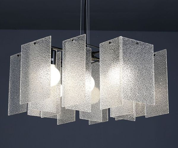 Lustre en cristal de luxe simple lampe de salle à manger en fer forgé apparence élégante mode joker pour chambre/salon/villa