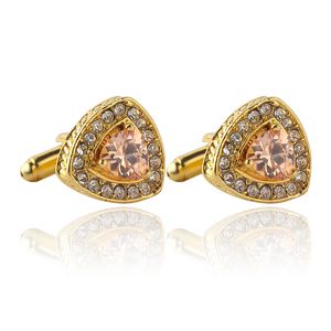 Luxury Crystal diamond Cufflinks Cuff Links sleeve button for women men shirts dress suits Cufflink wedding jewelry Silver Gold