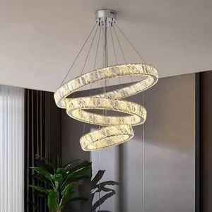 Luxe kristallen LED-hanglampen Villa Living Eetkamer Verlichting Glans Decor Kroonluchter Lamp Indoor Slaapkamer Verlichtingsarmatuur