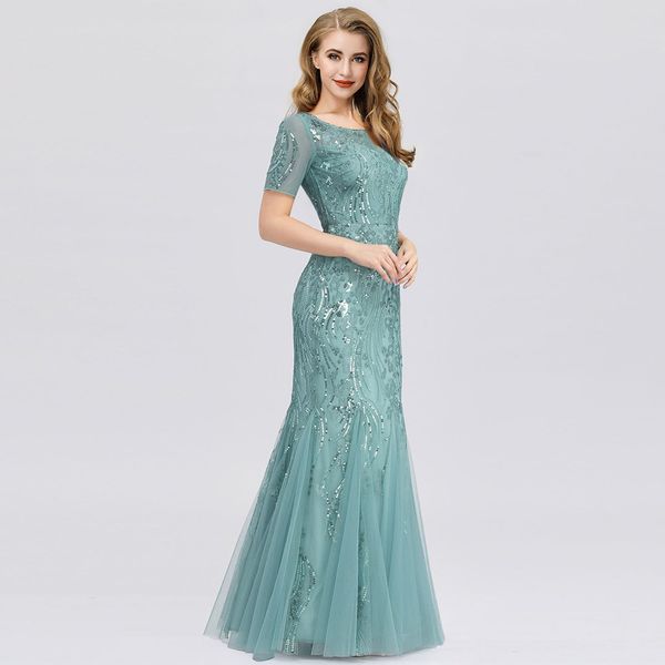 Lujo Crystal Mermaid Blush Tulle Prom Party Dresses 2019 Sexy Champagne Backless Vestidos de Festa Lentejuelas Leche Tarde Ocasura Vestido