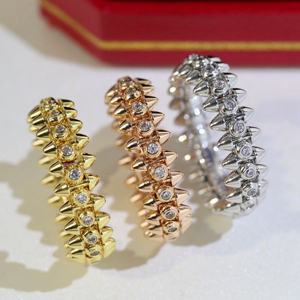 Luxury Crystal Ring Clash De Anners Designer Fomen Bijoux 18K Gold Silver Rise Gold Titanium Steel Engagement Ring Men de mariage Cadeau d'anniversaire de Noël