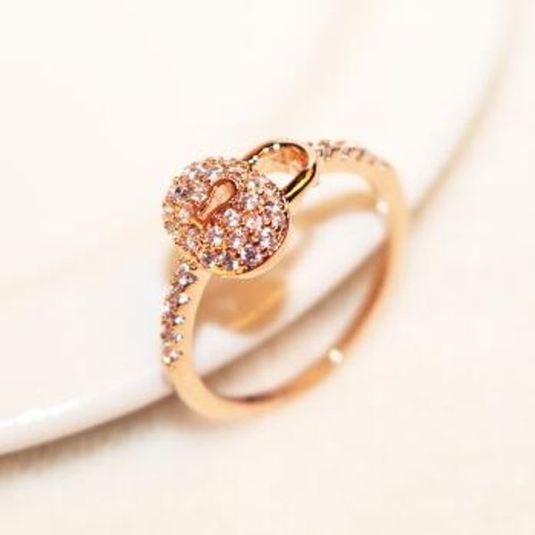 Anillo de circonio cúbico de lujo chapado en oro rosa, anillo con dijes para mujer, anillo de dedo Vintage, fiesta de boda, joyería de disfraz de novia