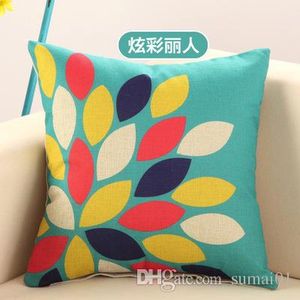Housse de coussin de luxe taie d'oreiller fleur coussin Polyester coton décor à la maison canapé siège de voiture décoratif jeter oreiller